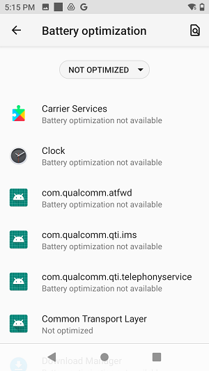 Battery optimization