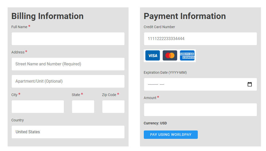 Payment page